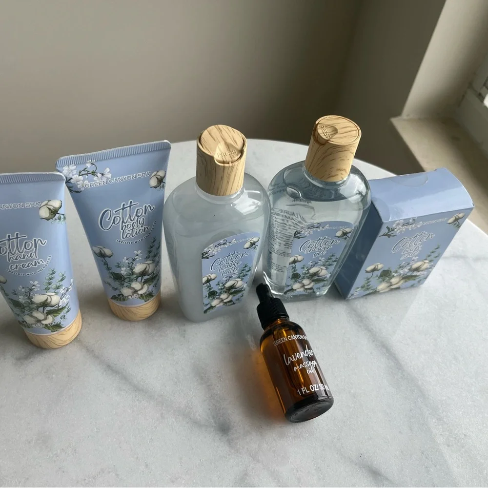 Green Canyon Spa 6pcs Cotton Lotion,Shower Gel,Bubble&Salt Bath,Hand Cream&Oil - Picture 5 of 6
